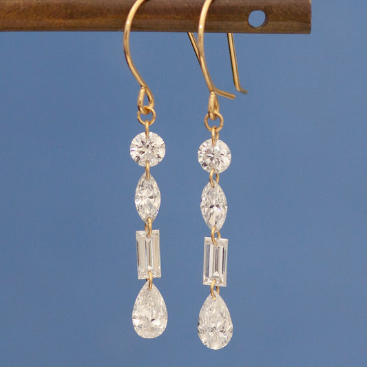 【ALTRO】Lior K18 ラボグロウンダイヤ 計0.8ct シャンデリア フック ピアス