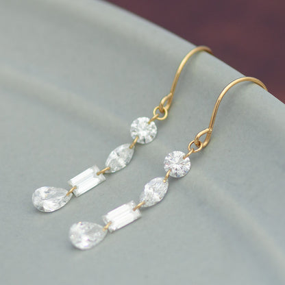 【ALTRO】Lior K18 ラボグロウンダイヤ 計0.8ct シャンデリア フック ピアス