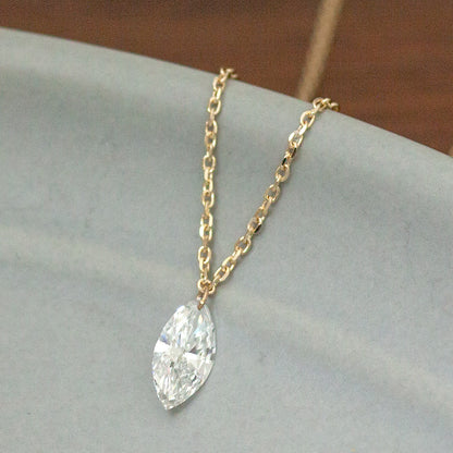 【ALTRO】Lior K10 ラボグロウンダイヤ マーキス 0.3ct レーザーホール 一粒 ダイヤ ネックレス　