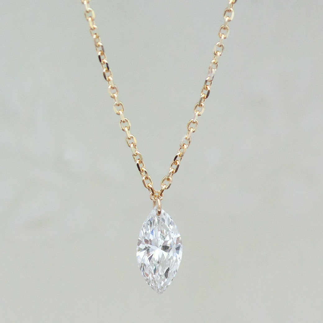【ALTRO】Lior K10 ラボグロウンダイヤ マーキス 0.3ct レーザーホール 一粒 ダイヤ ネックレス　