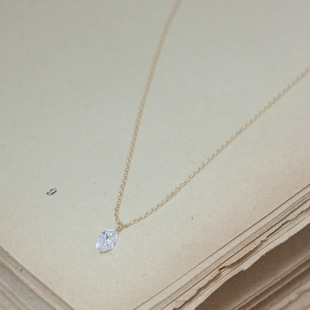 【ALTRO】Lior K10 ラボグロウンダイヤ マーキス 0.3ct レーザーホール 一粒 ダイヤ ネックレス　