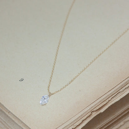 【ALTRO】Lior K10 ラボグロウンダイヤ マーキス 0.3ct レーザーホール 一粒 ダイヤ ネックレス　