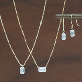 【ALTRO】Liorリオール ラボグロウンダイヤモンド K10 レーザーホール エメラルドカット 0.5ct ネックレス　GOD048N