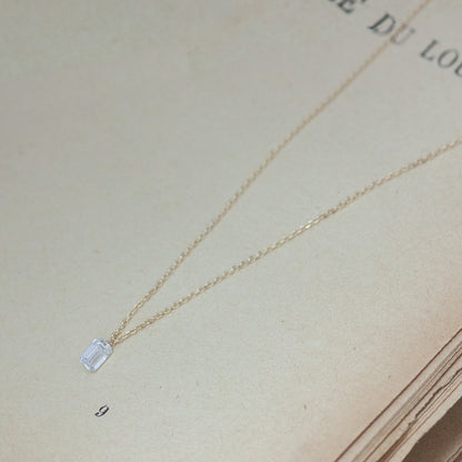 【ALTRO】Lior K10 ラボグロウンダイヤ エメラルドカット 0.3ct レーザーホール 一粒 ダイヤ ネックレス　