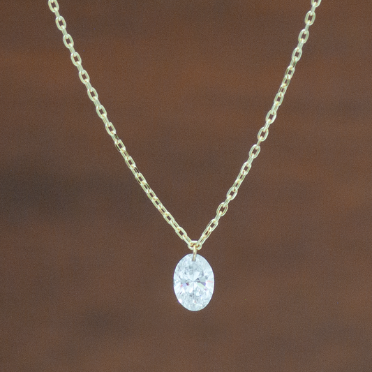 【ALTRO】Lior K10 ラボグロウンダイヤ オーバルカット 0.3ct レーザーホール  一粒 ダイヤ ネックレス