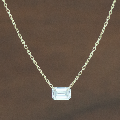 【ALTRO】Lior K10 ラボグロウンダイヤ レーザーホール エメラルドカット 0.5ct  ネックレス