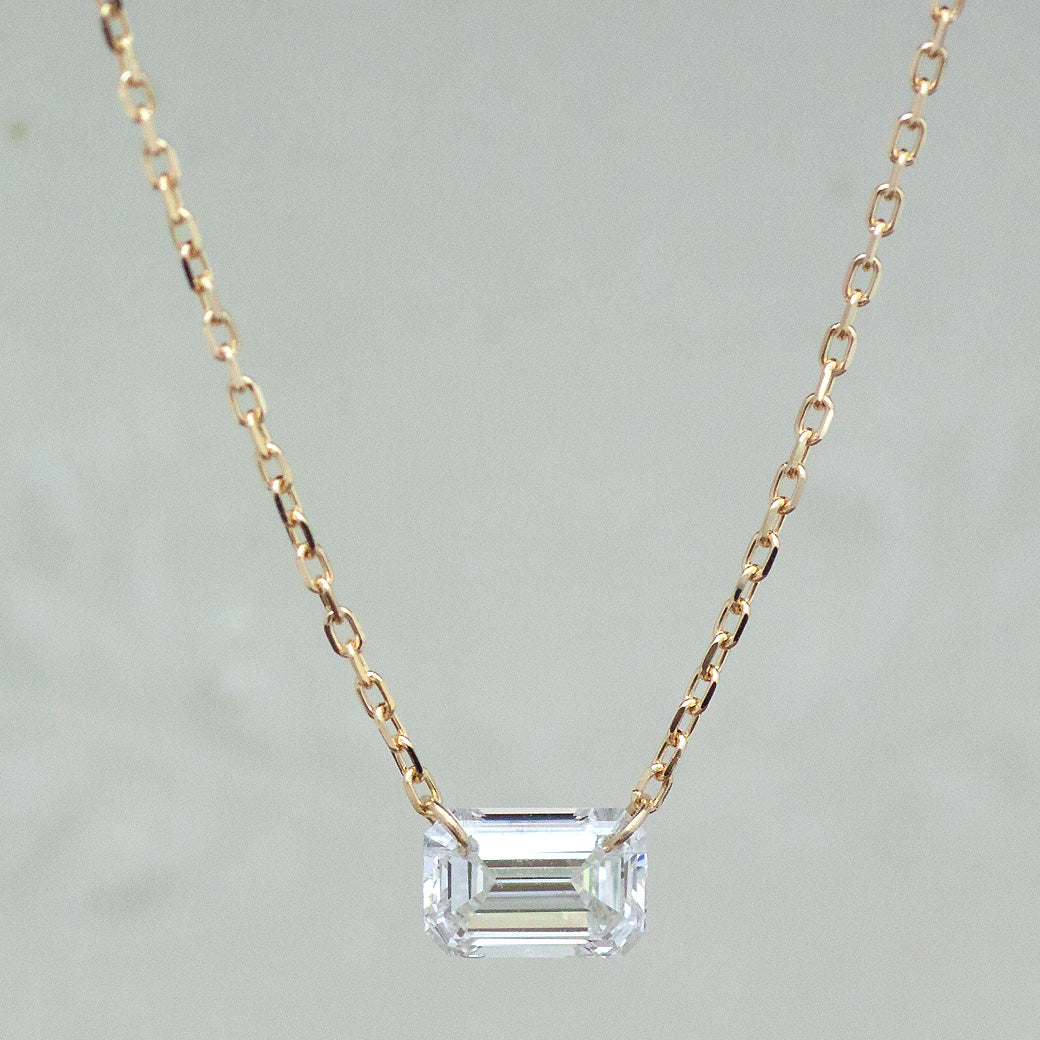【ALTRO】Lior K10 ラボグロウンダイヤ レーザーホール エメラルドカット 0.5ct  ネックレス