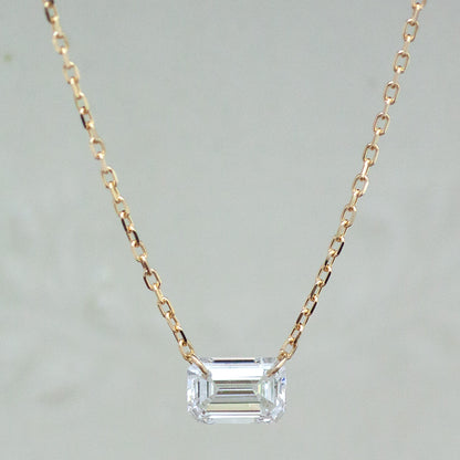 【ALTRO】Lior K10 ラボグロウンダイヤ レーザーホール エメラルドカット 0.5ct  ネックレス