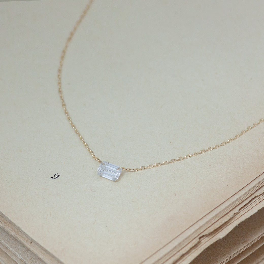 【ALTRO】Lior K10 ラボグロウンダイヤ レーザーホール エメラルドカット 0.5ct  ネックレス
