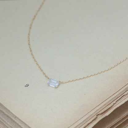 【ALTRO】Lior K10 ラボグロウンダイヤ レーザーホール エメラルドカット 0.5ct  ネックレス