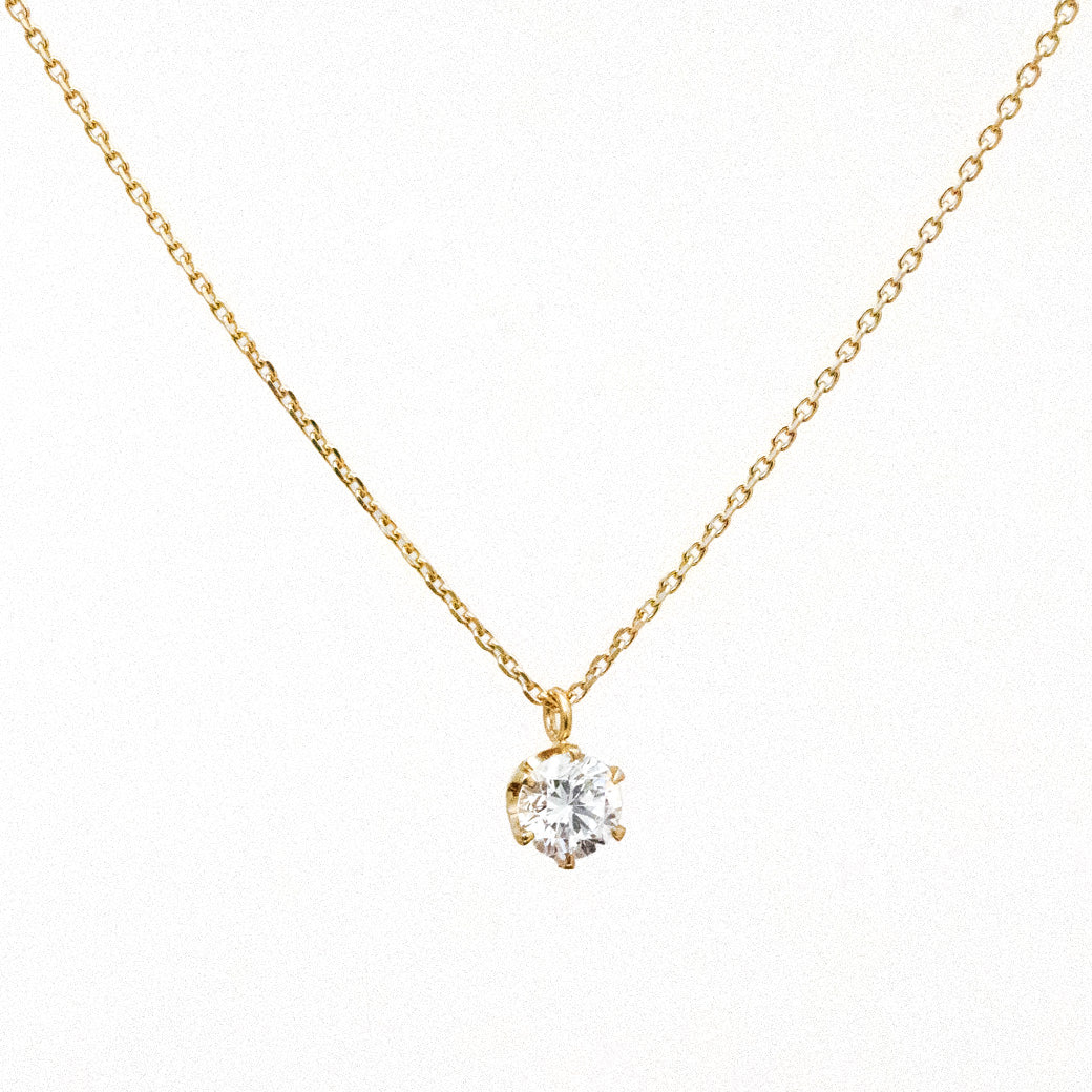 【ALTRO】K10 ラボグロウンダイヤ 6本爪 一粒 ネックレス  0.3ct
