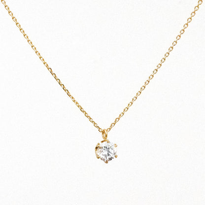 【ALTRO】K10 ラボグロウンダイヤ 6本爪 一粒 ネックレス  0.3ct