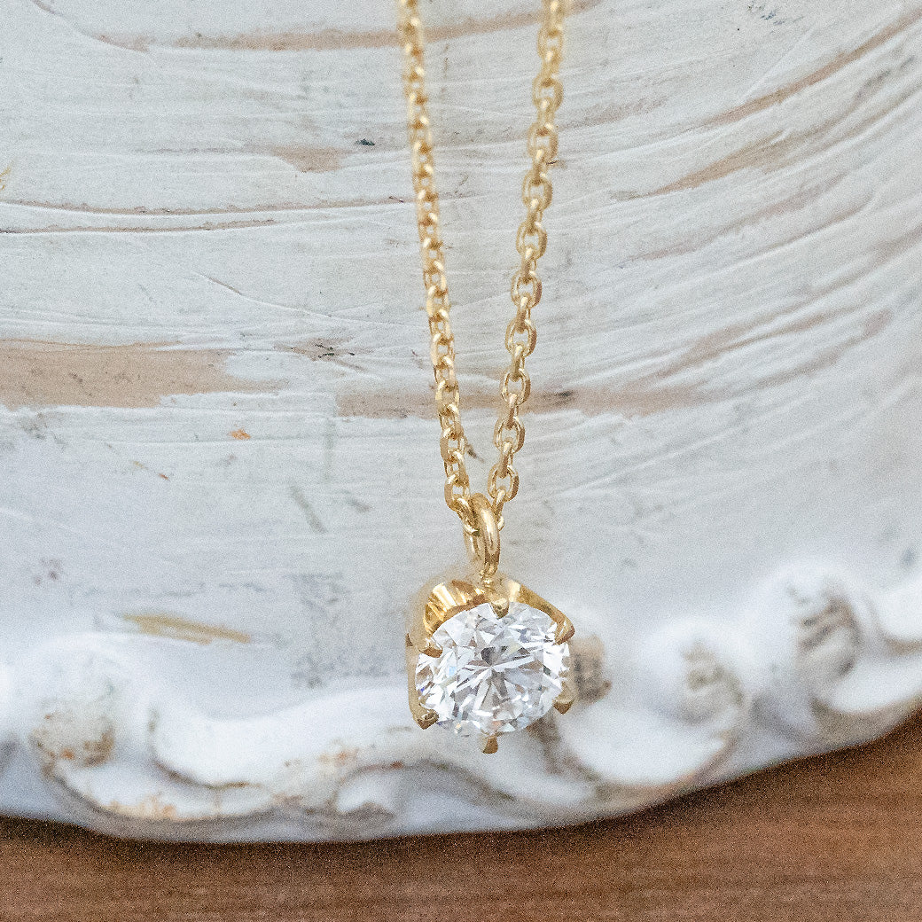 【ALTRO】K10 ラボグロウンダイヤ 6本爪 一粒 ネックレス  0.3ct