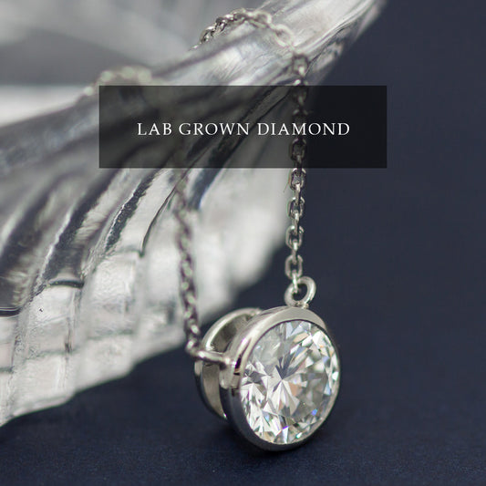 【ALTRO】プラチナ ラボグロウンダイヤ 1.0ct 一粒 ダイヤ フクリン ネックレス