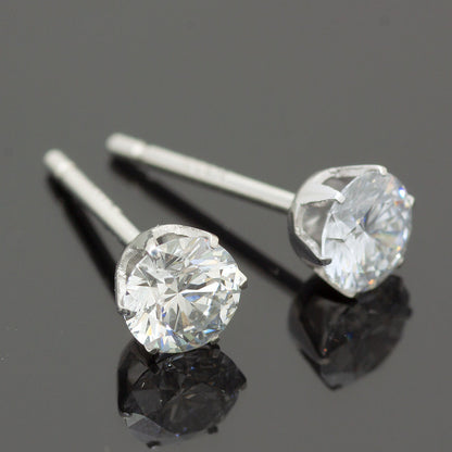 【ALTRO】K18 プラチナ ラボグロウンダイヤ 0.6ct 6本爪 一粒 ダイヤ スタッド ピアス