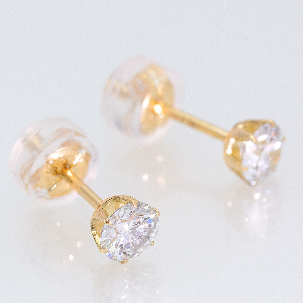 【ALTRO】K18 プラチナ ラボグロウンダイヤ 0.6ct 6本爪 一粒 ダイヤ スタッド ピアス