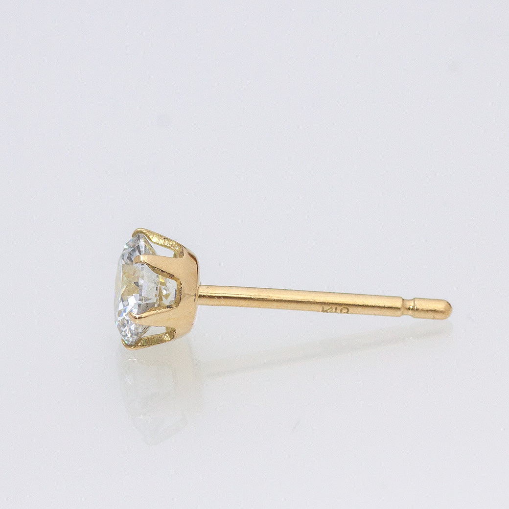 【ALTRO】K18 プラチナ ラボグロウンダイヤ 0.6ct 6本爪 一粒 ダイヤ スタッド ピアス
