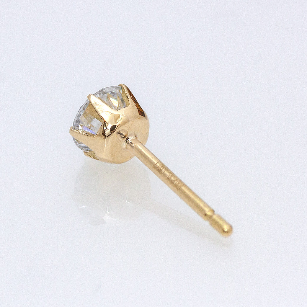 【ALTRO】K18 プラチナ ラボグロウンダイヤ 0.6ct 6本爪 一粒 ダイヤ スタッド ピアス