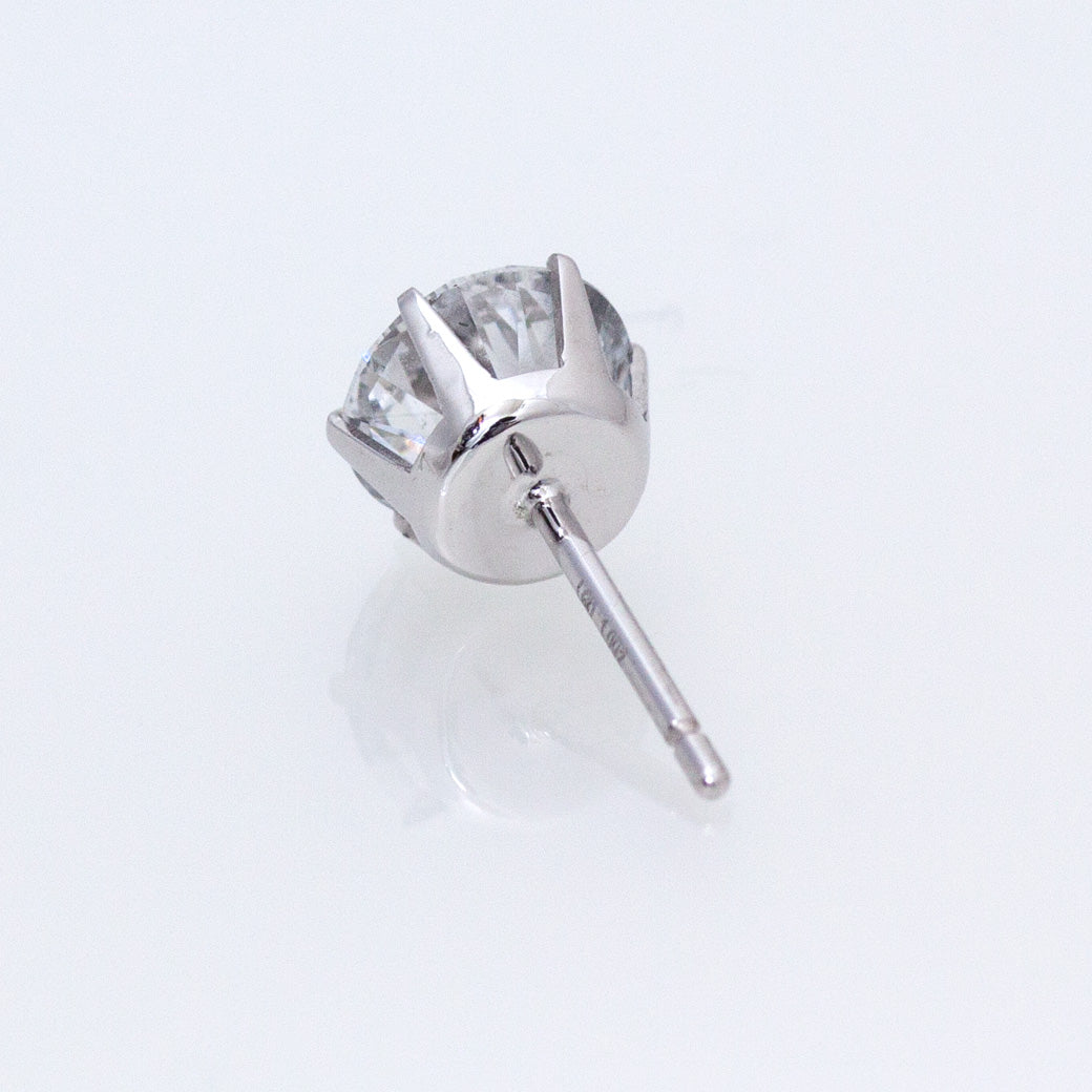 【ALTRO】プラチナ ラボグロウンダイヤ 計 2ct プラチナ 一粒 ダイヤ 6本爪 スタッドピアス　