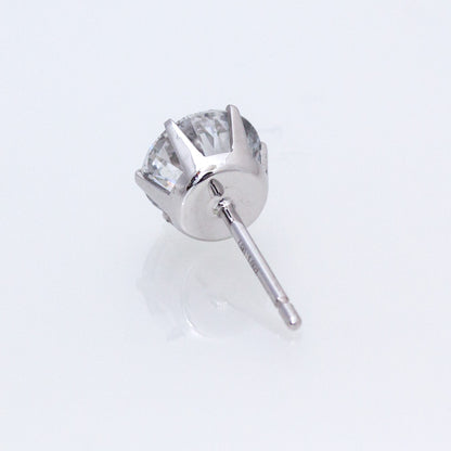 【ALTRO】プラチナ ラボグロウンダイヤ 計 2ct プラチナ 一粒 ダイヤ 6本爪 スタッドピアス　