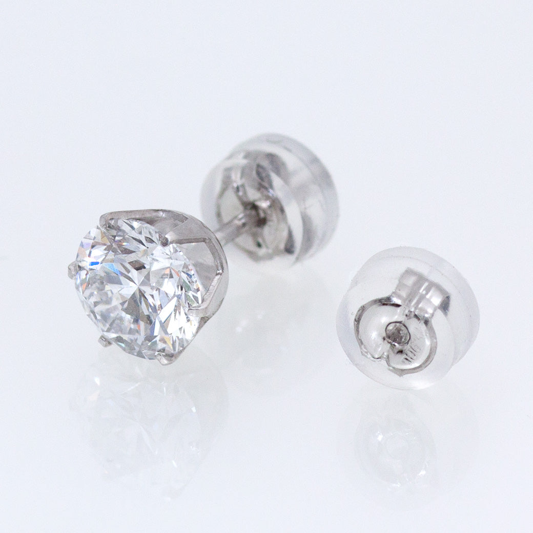 【ALTRO】プラチナ ラボグロウンダイヤ 計 2ct プラチナ 一粒 ダイヤ 6本爪 スタッドピアス　