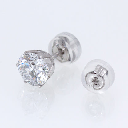 【ALTRO】プラチナ ラボグロウンダイヤ 計 2ct プラチナ 一粒 ダイヤ 6本爪 スタッドピアス　