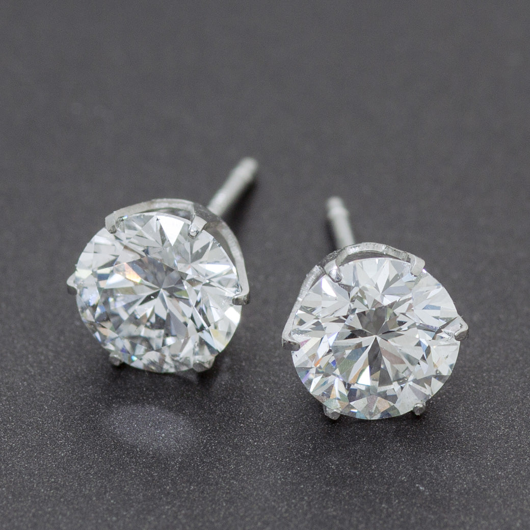 【ALTRO】プラチナ ラボグロウンダイヤ 計 2ct プラチナ 一粒 ダイヤ 6本爪 スタッドピアス　