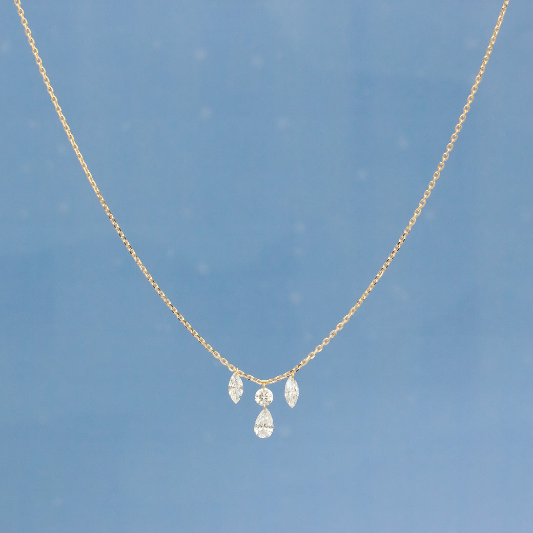 【ALTRO】Lior K18 ラボグロウンダイヤ レーザーホール ファンシーカット シャンデリア ネックレス 0.5ct