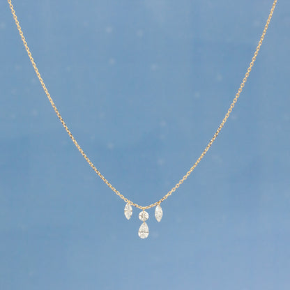 【ALTRO】Lior K18 ラボグロウンダイヤ レーザーホール ファンシーカット シャンデリア ネックレス 0.5ct