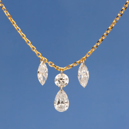 【ALTRO】Lior K18 ラボグロウンダイヤ レーザーホール ファンシーカット シャンデリア ネックレス 0.5ct