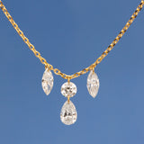 【ALTRO】Lior リオール K18 レーザーホール シャンデリア ネックレス 0.5ct マーキス ペアシェイプ ドロップデザイン GOD030NC