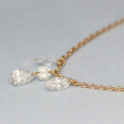 【ALTRO】Lior K18 ラボグロウンダイヤ レーザーホール ファンシーカット シャンデリア ネックレス 0.5ct