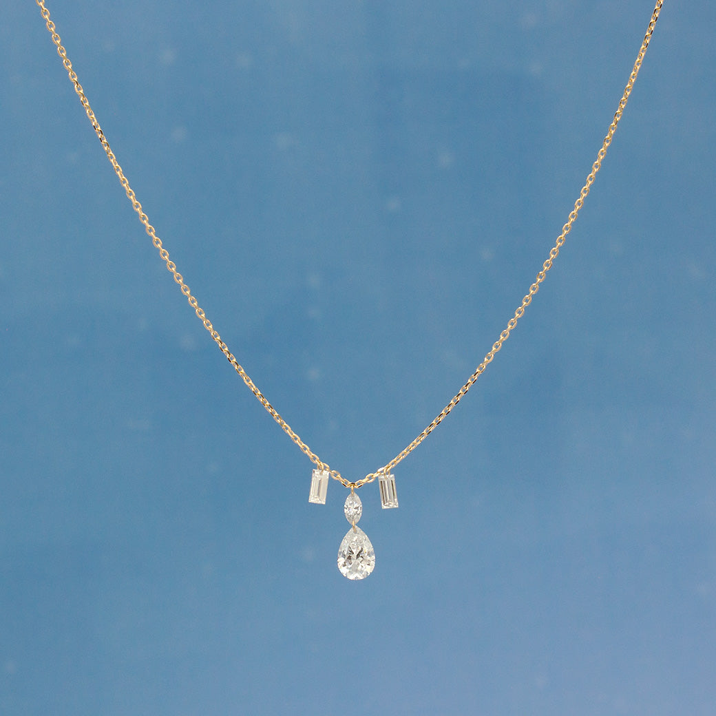 【ALTRO】Lior K18 ラボグロウンダイヤ 計0.5ct  レーザーホール ファンシーカット シャンデリア ネックレス
