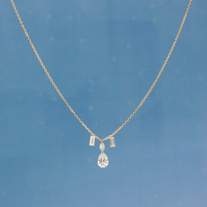 【ALTRO】Lior K18 ラボグロウンダイヤ 計0.5ct  レーザーホール ファンシーカット シャンデリア ネックレス