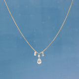 【ALTRO】Lior リオール K18 レーザーホール シャンデリア ネックレス 0.5ct ペアシェイプ バゲット ドロップデザイン GOD031NC