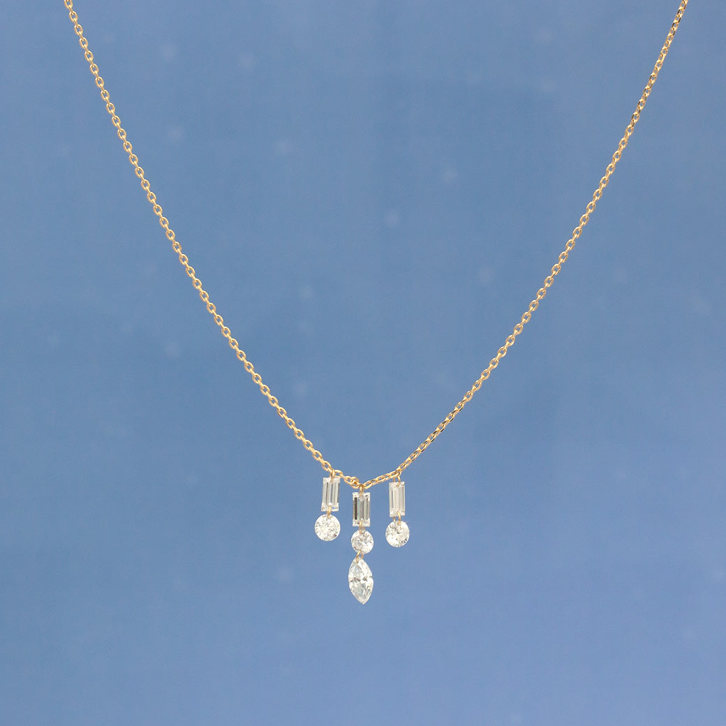 【ALTRO】Lior K18 ラボグロウンダイヤ 計0.8ct レーザーホール ファンシーカット シャンデリア ネックレス