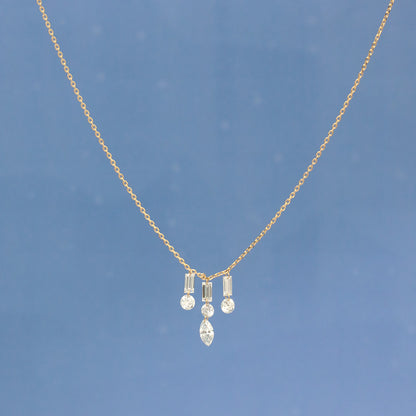 【ALTRO】Lior K18 ラボグロウンダイヤ 計0.8ct レーザーホール ファンシーカット シャンデリア ネックレス