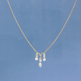 【ALTRO】Lior リオール K18 レーザーホール シャンデリア ネックレス 0.8ct マーキス バゲット ドロップデザイン GOD032NC