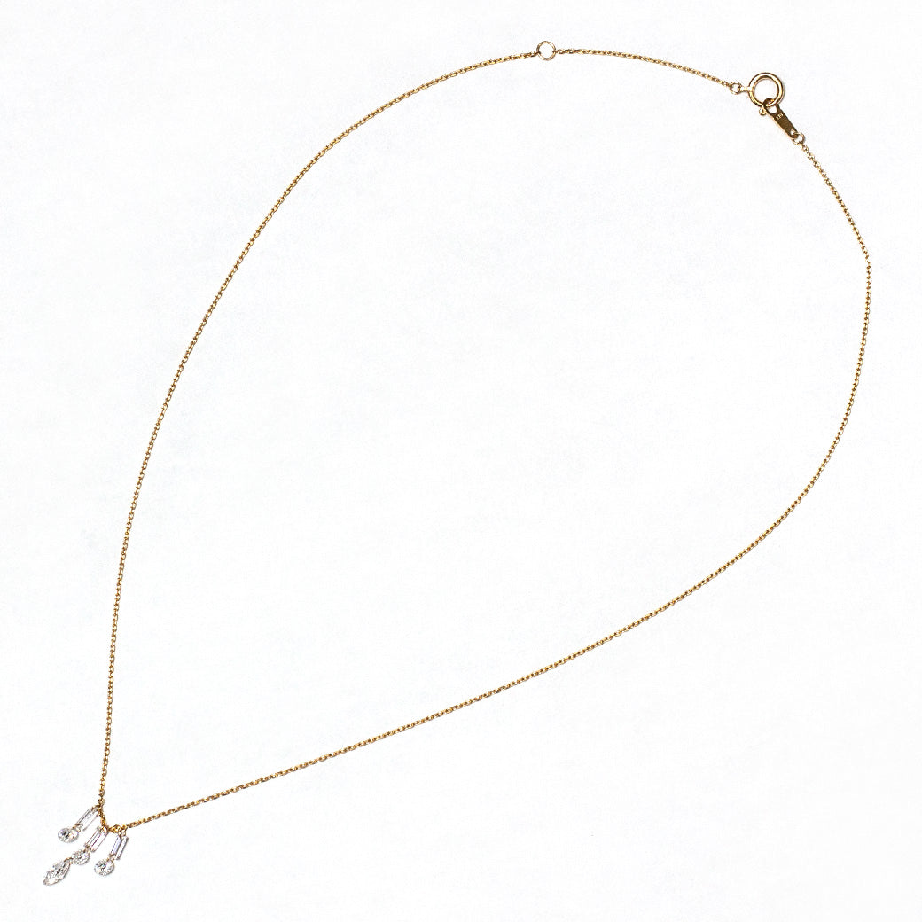 【ALTRO】Lior K18 ラボグロウンダイヤ 計0.8ct レーザーホール ファンシーカット シャンデリア ネックレス