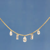 【ALTRO】Lior リオール K18 レーザーホール シャンデリア ネックレス シャンデリア ネックレス 0.57ct ペアシェイプ バゲット ラインデザイン GOD033NC