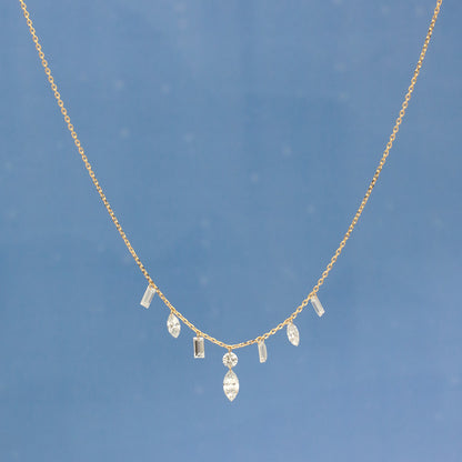 【ALTRO】Lior K18 ラボグロウンダイヤ 計1ct レーザーホール ファンシーカット シャンデリア ネックレス シャンデリア ラインネックレス