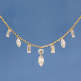 【ALTRO】Lior リオール K18 レーザーホール シャンデリア ネックレス シャンデリア ネックレス 1.0ct マーキス バゲット ラインデザイン GOD034NC