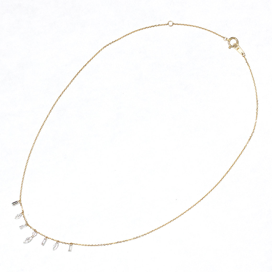 【ALTRO】Lior K18 ラボグロウンダイヤ 計1ct レーザーホール ファンシーカット シャンデリア ネックレス シャンデリア ラインネックレス