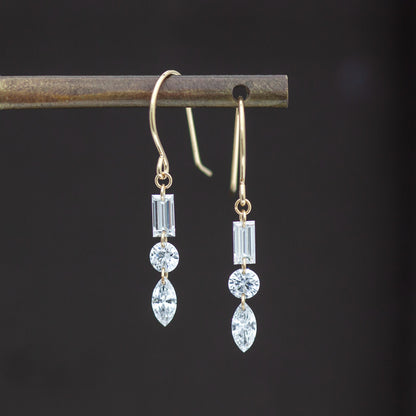 【ALTRO】Lior K18 ラボグロウンダイヤ 計0.56ct シャンデリア フック ピアス