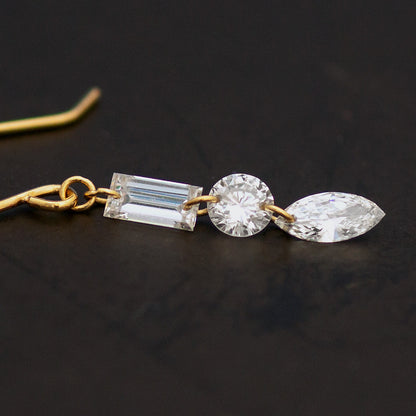 【ALTRO】Lior K18 ラボグロウンダイヤ 計0.56ct シャンデリア フック ピアス
