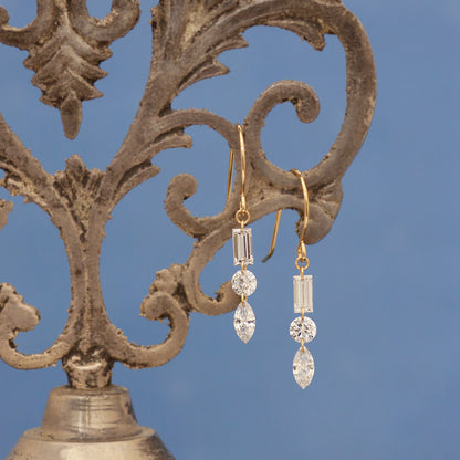 【ALTRO】Lior K18 ラボグロウンダイヤ 計0.56ct シャンデリア フック ピアス
