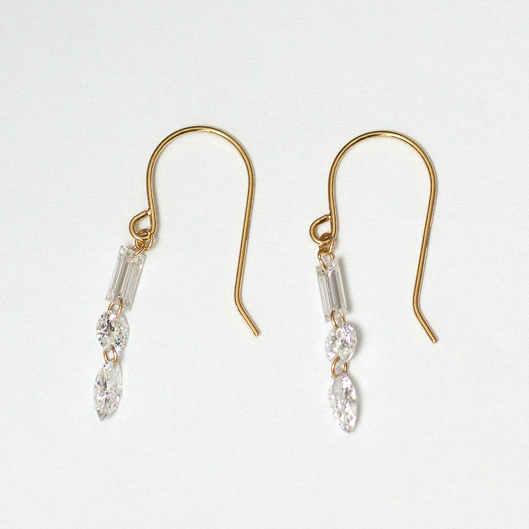 【ALTRO】Lior K18 ラボグロウンダイヤ 計0.56ct シャンデリア フック ピアス