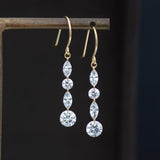 【ALTRO】Lior リオール K18 ラボグロウン ダイヤモンド シャンデリアピアス  0.61ct/0.61ct ラウンド マーキス フックピアス GOD037PE