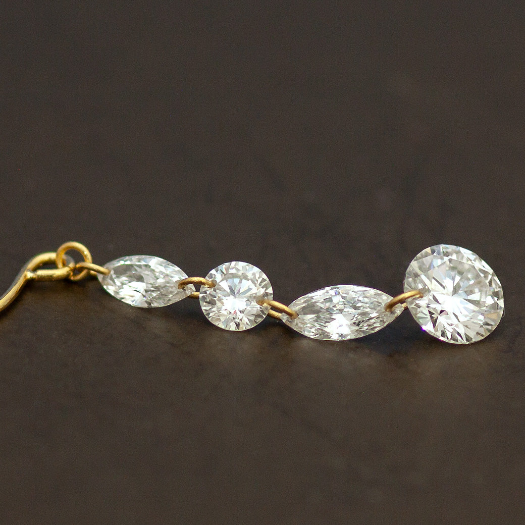 【ALTRO】Lior K18 ラボグロウンダイヤ 計1.2ct シャンデリア フック ピアス