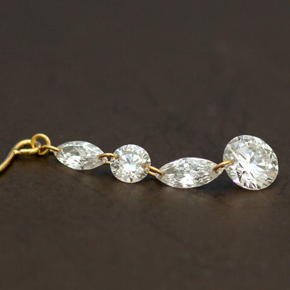【ALTRO】Lior K18 ラボグロウンダイヤ 計1.2ct シャンデリア フック ピアス